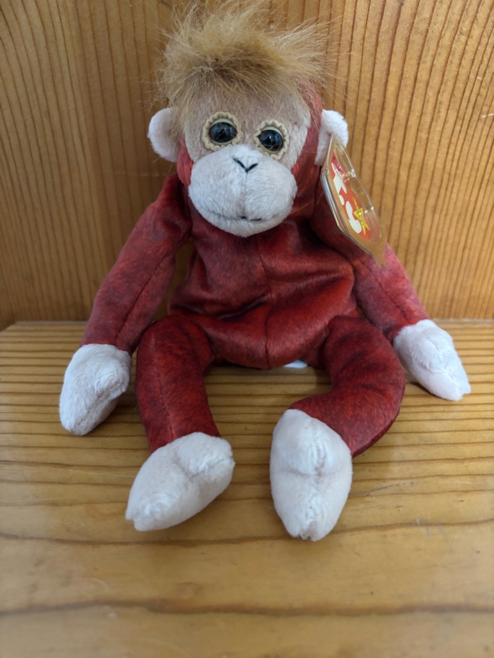 Ty Beanie Baby Plush Monkey “Schweetheart” 1999